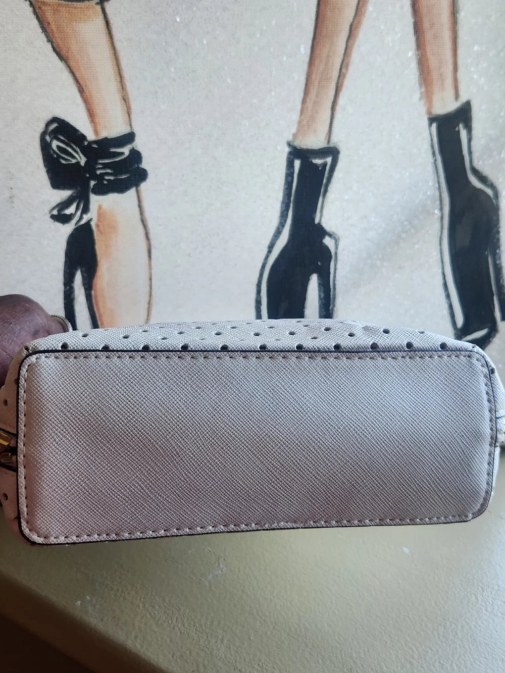 Michael Kors White Perforated Cosmetic Pouch GUC